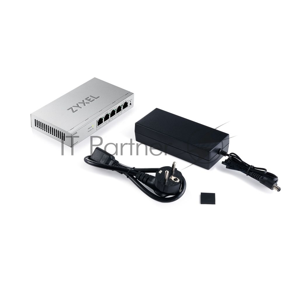 Коммутатор ZYXEL GS1200-5HPV3-EU0101F, 5×1 Гбит/с, 4×PoE+, 68 Вт, управляемый