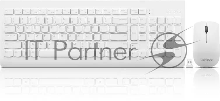 Комплект клавиатура+мышь Lenovo 510 беспроводной, USB, 1200 DPI, белый
