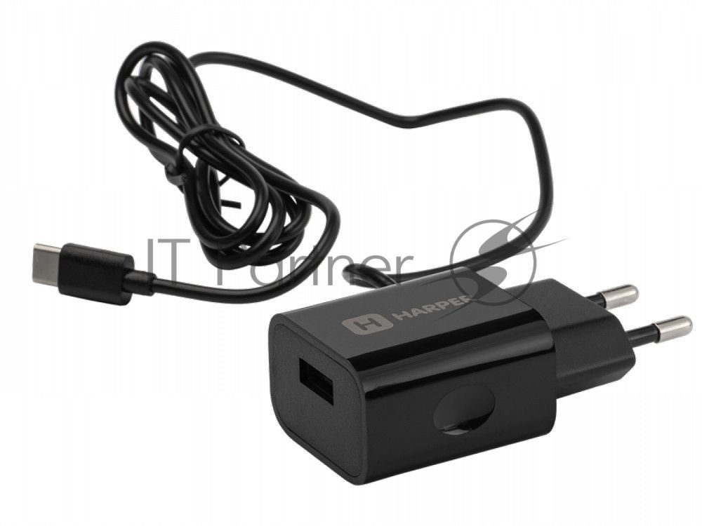 Сетевое зарядное устройство Harper WCH-5118 черный 1xUSB 2.1A + кабель USB Type-C