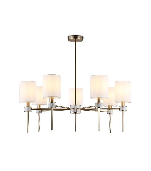 Люстра Ambrella light LH72373/7 DBS/WH темная латунь/белый E14/7 max 40W D840*720