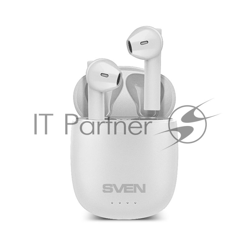 Наушники TWS SVEN E-727BT белый, вкладыши, Bluetooth, сенсорное управление, до 24 ч