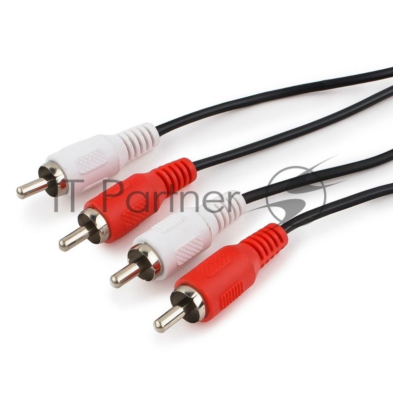 Кабель аудио Cablexpert CCA-2R2R-10M-N, 2xRCA/2xRCA, 10м, черный, пакет