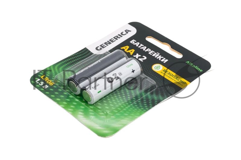 Батарейка щелочная Alkaline LR06/AA (2шт/блистер) GENERICA