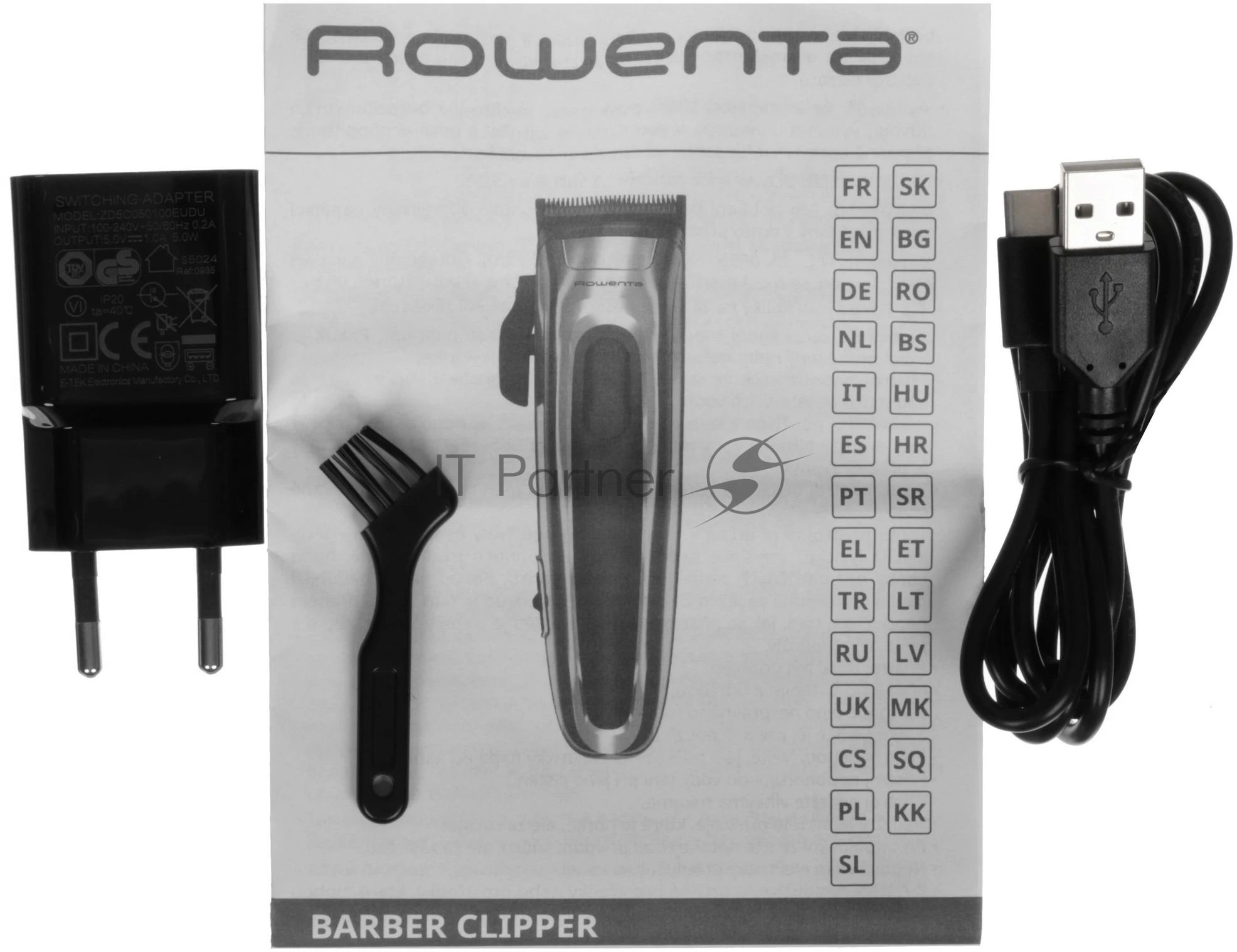 Машинка для стрижки Rowenta TN1551E0 серебристый/черный (насадок в компл:12шт)
