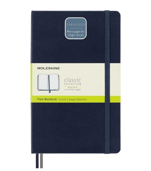 Блокнот Moleskine CLASSIC EXPENDED QP062EXPB20 Large 130х210 мм 400 стр. нелинованный твердая обложка синий сапфир
