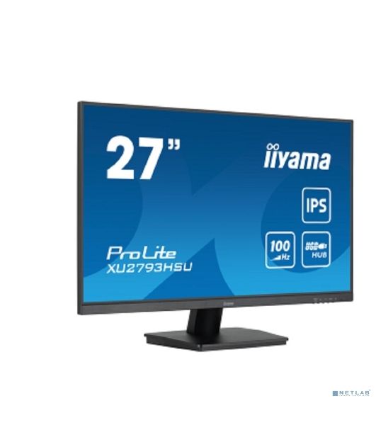 Монитор 27" Iiyama ProLite XU2793HSU-B6 IPS 1920x1080, 100 Гц, 1 мс, 16:9, 250 кд/м2, 1xHDMI, 1хDP, 2xUSB, 1x3.5 мм, черный