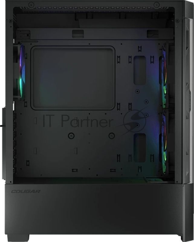 Компьютерный корпус Cougar Airface RGB Black, 2х140мм + 1x120mm ARGB Fan, ARGB Fan Hub, без БП, черный, ATX
