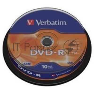 Диск DVD-R Verbatim 4.7Gb 16x bulk (10шт) (43729)