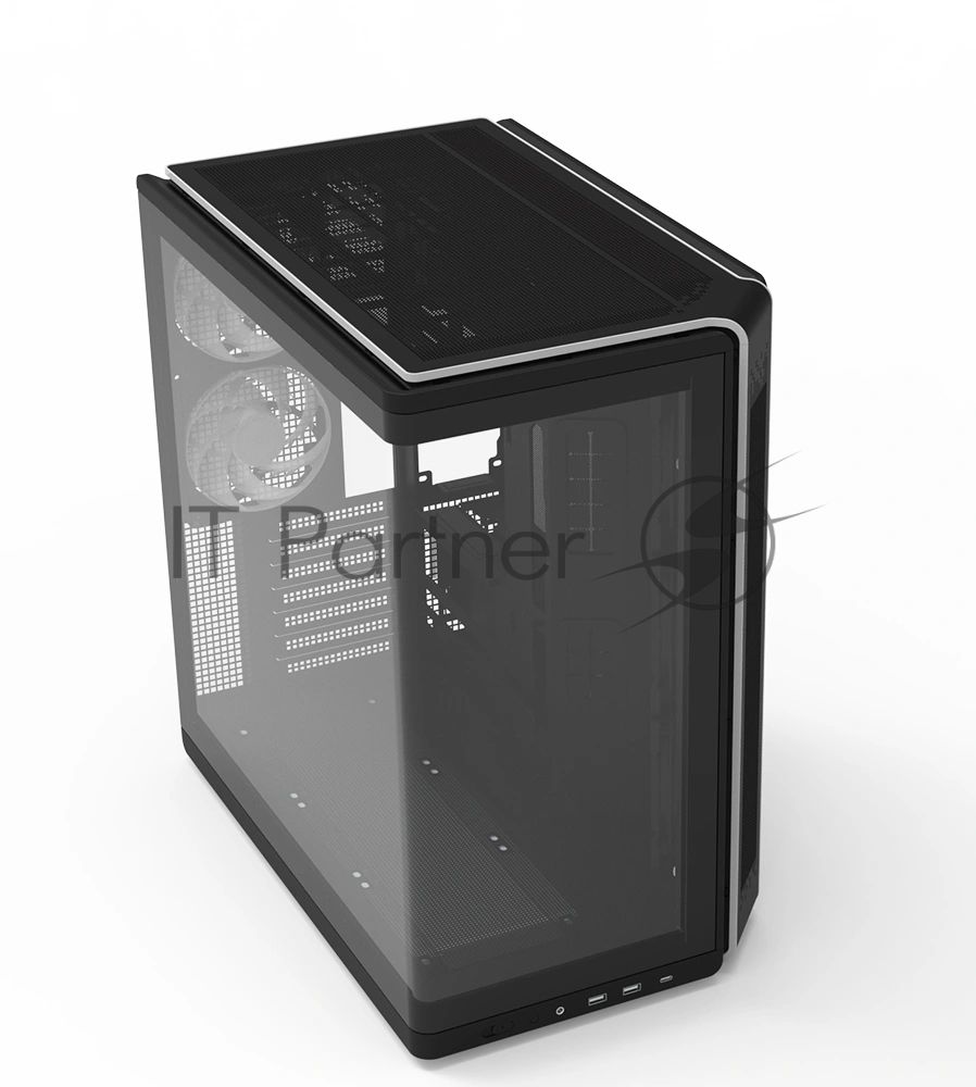 Компьютерный корпус ZALMAN MidTower P60 black (ATX, без БП, 2xUSB 3.0+USB Type C, 5x120мм ARGb) (Zalman P60 Black)