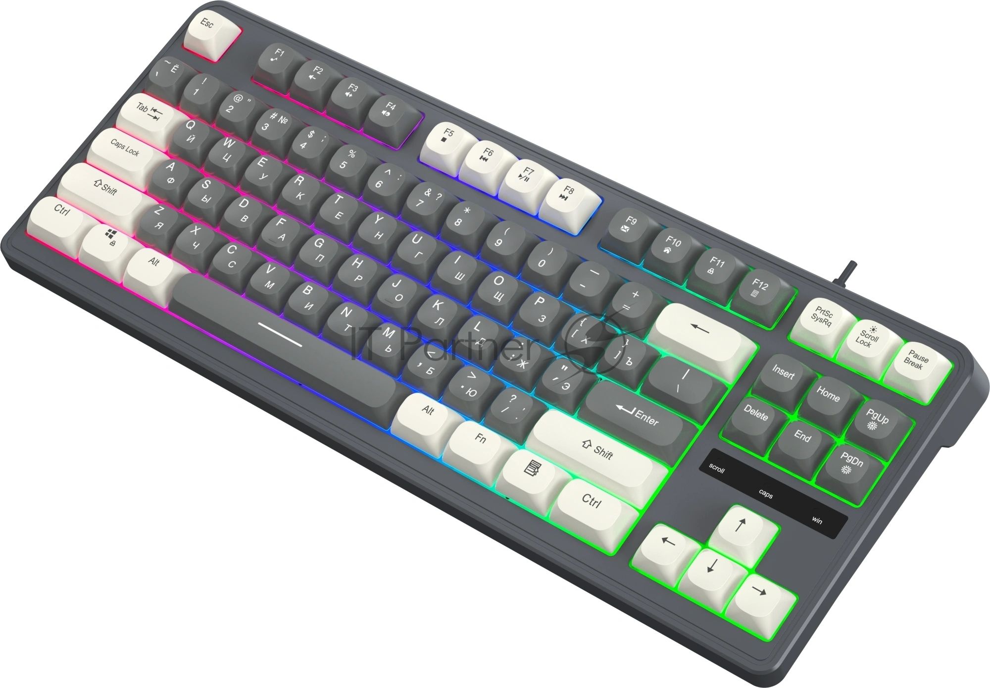 Клавиатура Oklick 731G проводная, USB Type-A, серый/белый
