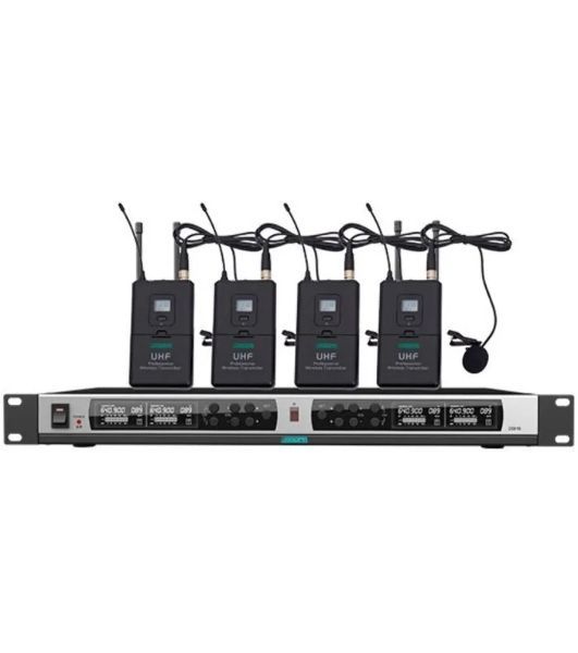 Микрофонная система DSPPA D5842 беспроводная True Diversity UHF (4 микрофона клипсового типа)