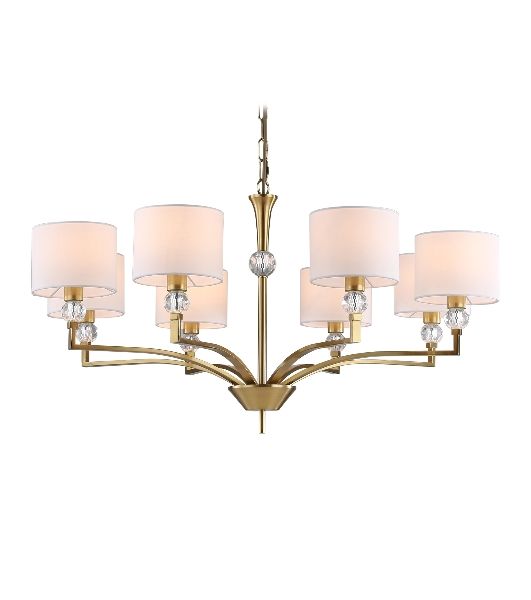 Люстра Ambrella light LH71133/8 BS/WH латунь/белый E14/8 max 40W D840*880