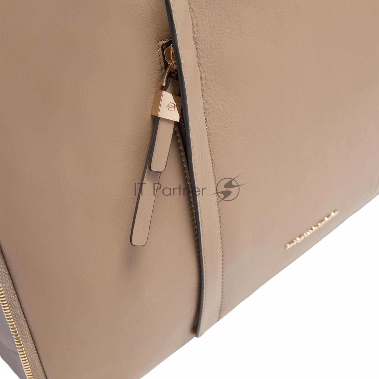 Деловая сумка женская Piquadro Circle CA4021W92/TOBLU с отделением для ноутбука 15.6" бежевая/голубая натур.кожа