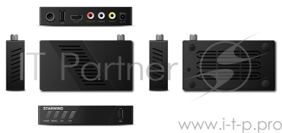 Ресивер DVB-T2 Starwind CT-140 черный