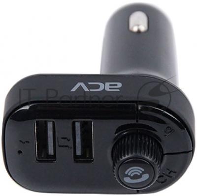 Автомобильный FM-модулятор ACV FMT-118B черный MicroSD BT USB (37399)