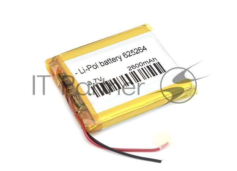 Аккумулятор Li-Pol (батарея) 6.2x52x64мм 2pin 3.7V/2600mAh