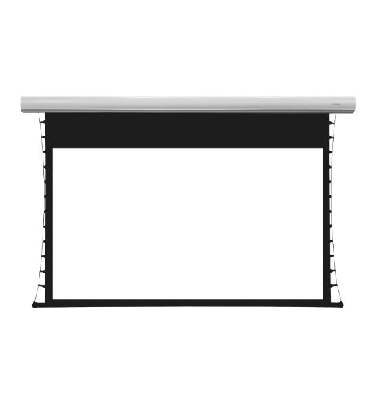 Экран с электроприводом Lumien Cinema Control 185x230 см (раб.область 125х222 см) (100") Matte White FiberGlass черная кайма по периметру, доп.черная область 55 см, триггер., RS232, IR, RF управл. в комплекте, белый корпус 16:9