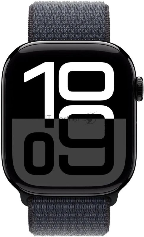 Смарт-часы Apple Watch Series 10 A2999 46мм 2.1" OLED корпус черный Sport Loop ремешок черный разм.брасл.:145-220мм