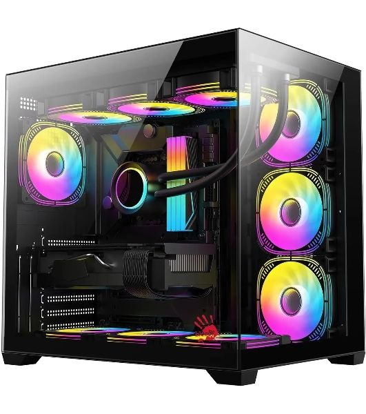 Компьютерный корпус Bloody CC-122 черный без БП ATX 10x120мм 1xUSB2.0 1xUSB3.0 audio