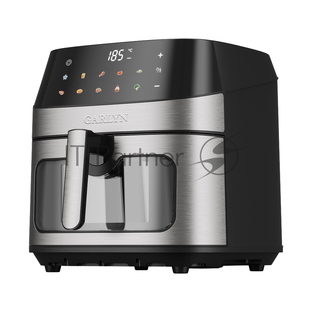 Аэрогриль Garlyn AG-1000 серебристый/черный, 2200 Вт, 8 л, сенсор, 10 программ