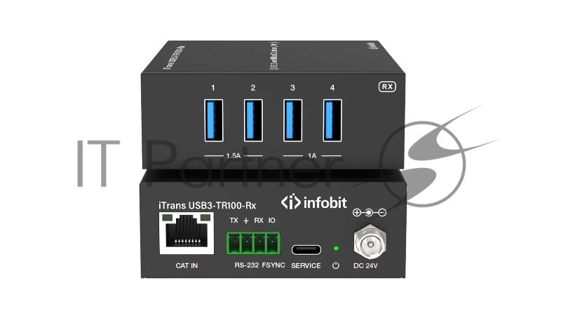 Удлинитель сигнала Infobit iTrans USB3-TR100 USB 3.0 (Tx + Rx) до 100 метров HDBaseT 3.0