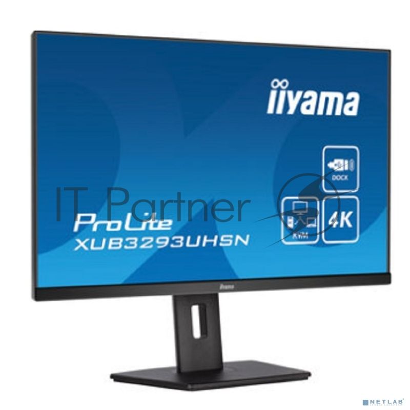 Монитор 31.5" Iiyama XUB3293UHSN-B5 IPS 3840x2160, 60 Гц, 4 мс, 16:9, 350 кд/м², HDMI 2.0, DP 1.2, 3.5 Jack, USB-C, USB Hub (2x USB 3.0), Ethernet, динамики (2x3 Вт), черный