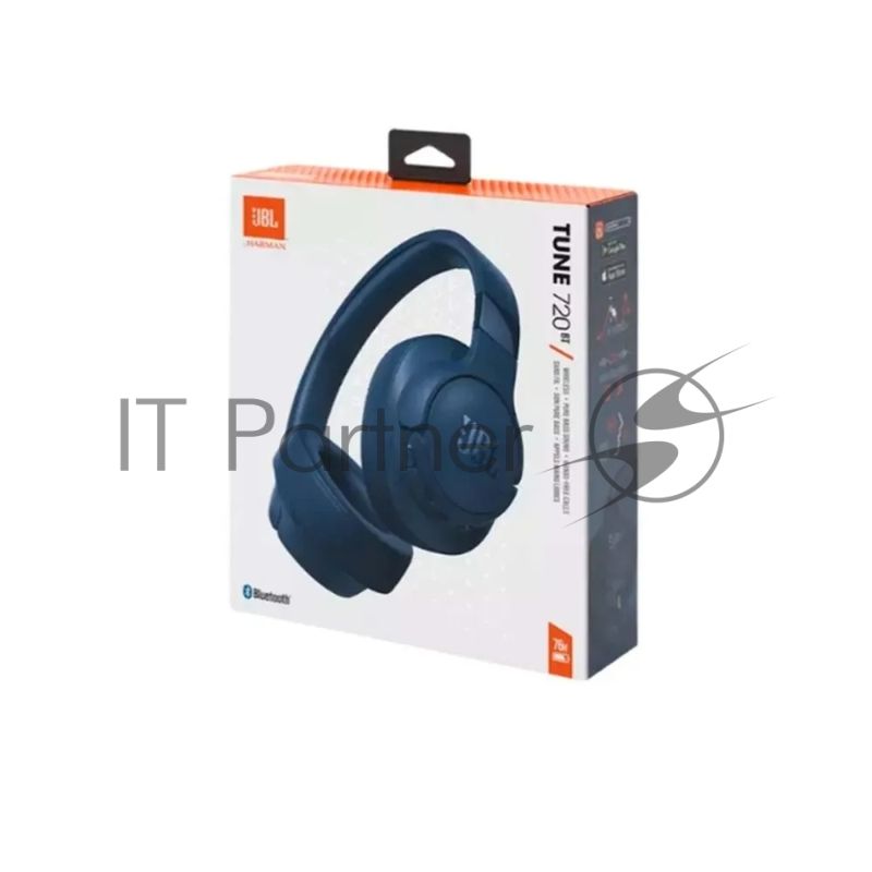 Беспроводные/проводные наушники JBL Tune 720BT синий, полноразмерные, Bluetooth + проводной, до 76 ч.