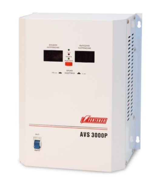 Стабилизатор напряжения Powerman AVS-P Voltage Regulator 3000VA, Digital Indication, Wall Mount, Hardwire Input/Output, 230V, 1 year warranty, White