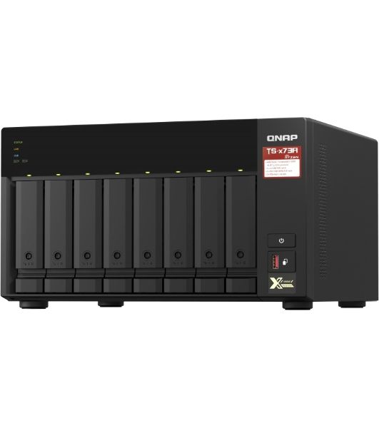 Сетевое хранилище без дисков SMB QNAP TS-873A-8G NAS, 8 trays 3,5"/2,5", 2x2,5 GbE BASE-T, 2 x M.2 NVMe 2280 slots, quad-core AMD Ryzen V1500B 2,2 GHz, 8 Gb SO-DIMM DDR4 (1 x 8 Gb) up to 64Gb (2x32 Gb)