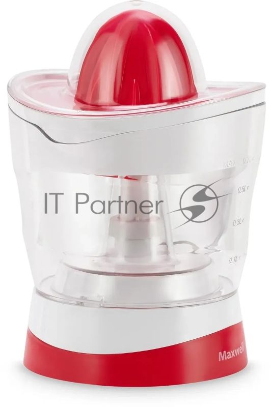 Соковыжималка Maxwell MW-1109(W) белый/красный, цитрусовая, 25 Вт, 700 мл, механическое
