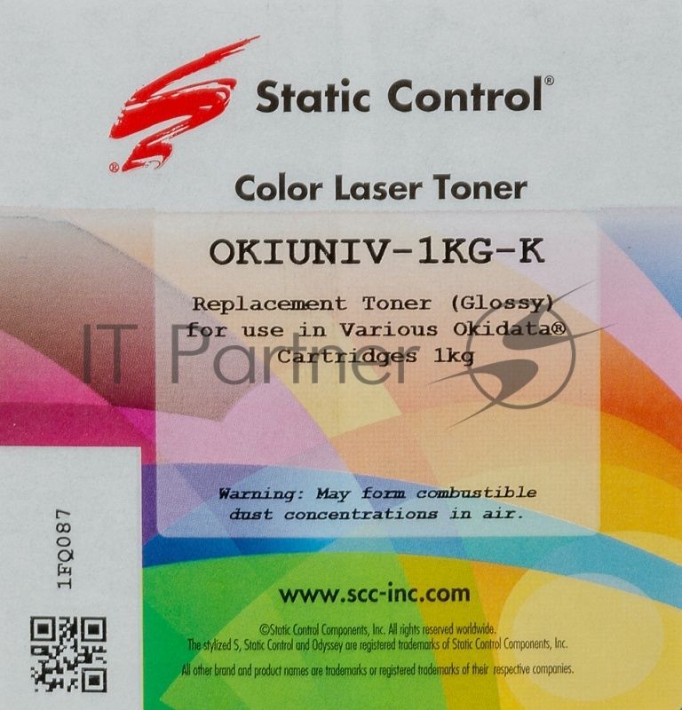Тонер для принтера Static Control Oki C3300N5500 OKIUNIV-1KG-K черный (флакон 1000гр)