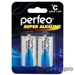 Батарейка Perfeo LR14/2BL Super Alkaline (2 шт. в уп-ке)