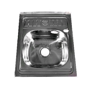 Мойка FABIA 62272 60х50 наклад 0.6 мм + большой сифон с переливом накладная, толщина 0,6 мм глубина 160 мм + большой сифон с переливом