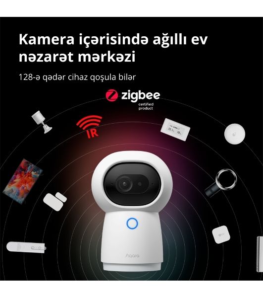 Камера AQARA Camera Hub G3/Камера+ управления/Управление жестами/Камера 360/2K 2304х1296p/Протокол связи:Zigbee/WiFi/Питание:USB-C/белый CH-H03