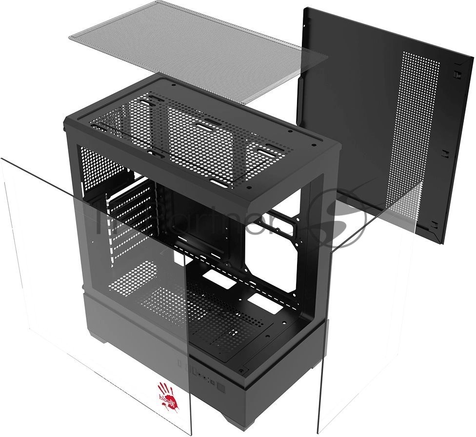 Корпус Bloody CC-127-BK, Midi-Tower, чёрный