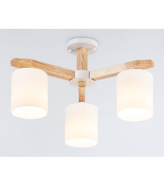 Светильник Ambrella light TR83112/3 WH/LW белый/светлое дерево E27/3 max 40W D580*320