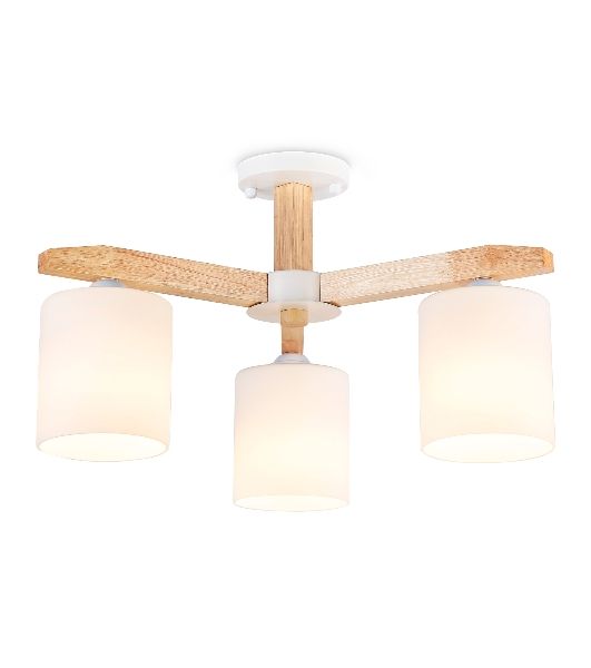 Светильник Ambrella light TR83112/3 WH/LW белый/светлое дерево E27/3 max 40W D580*320