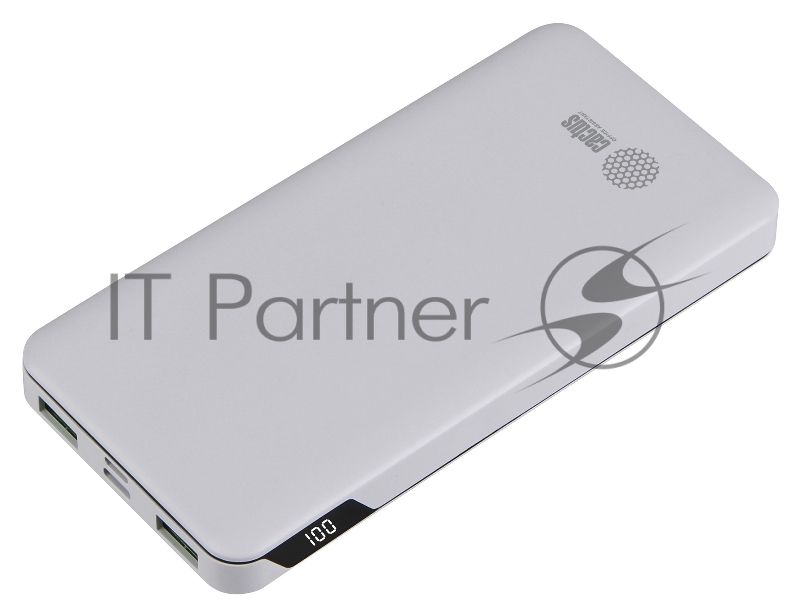 Портативный аккумулятор Cactus CS-PBFSKT-10000 10000mAh 2.1A 2xUSB белый