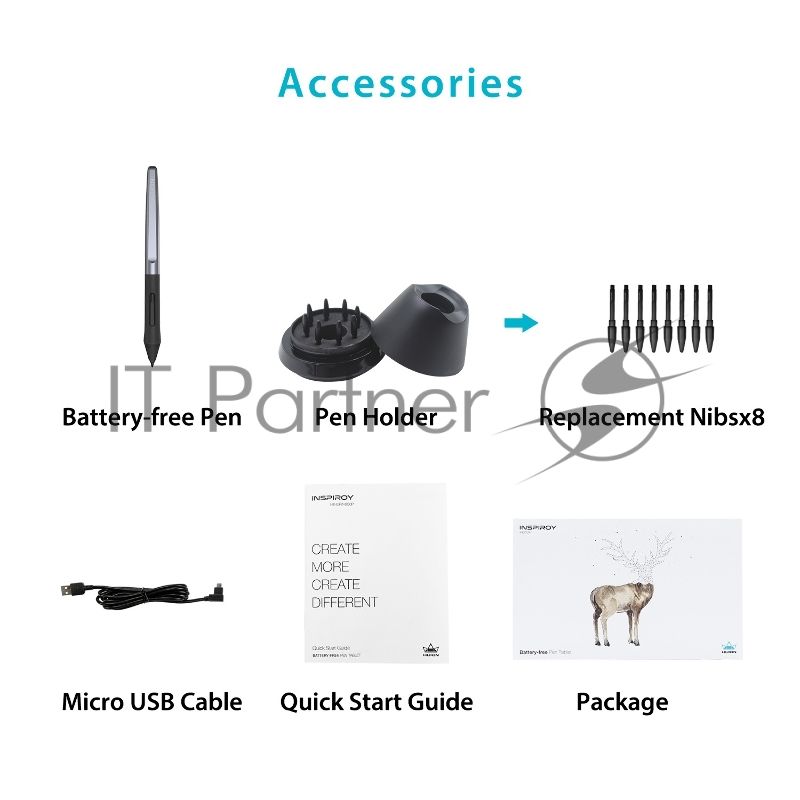 Графический планшет Huion Inspiroy H640P, 8192 уровней, Micro-USB