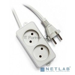 Сетевой фильтр Гарнизон EL-NL2-W-2, 2 розетки, допустимый ток 10А, длина 2 м.