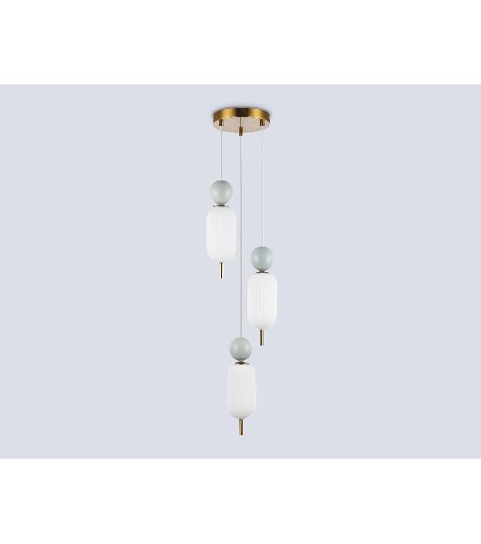 Светильник Ambrella light LH53102/3 BS/GR/FR латунь/серый/белый матовый G9*3 max 28W D260*1525