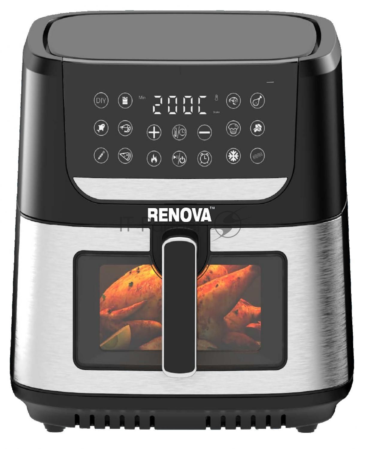 Аэрогриль Renova AF4-B2 черный/серебристый, 1750 Вт, 8 л, сенсор, 12 программ