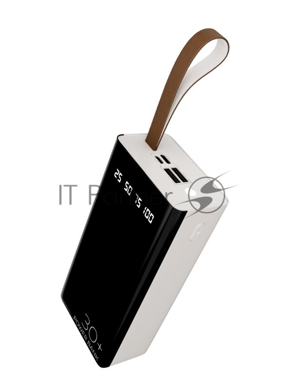 Портативный аккумулятор 30000mAh 2USB 2.1A More choice PB60-30, белый