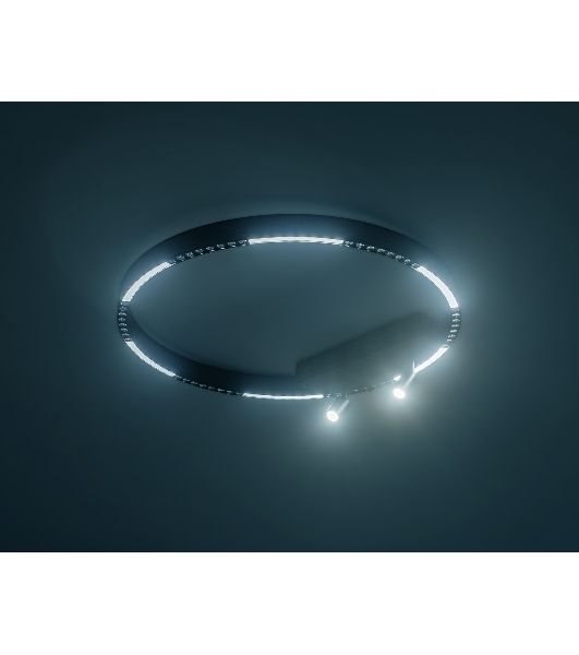 Потолочный светодиодный светильник Ambrella light FL5808/1+2 BK черный 40W 3000K/4200K/6400K D600*95 (без ПДУ)