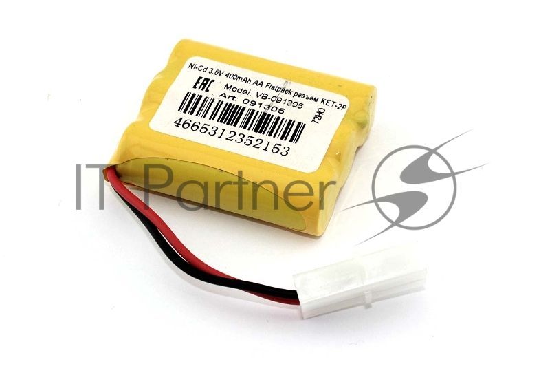 Портативный аккумулятор Ni-Cd 3.6V 400mAh AA Flatpack разъем KET-2P
