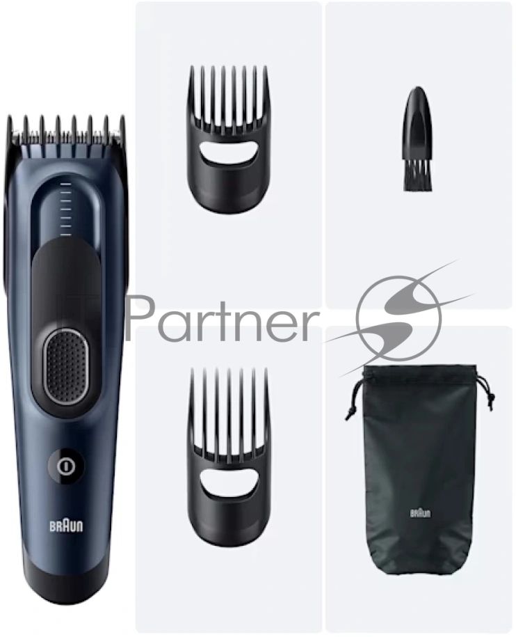 Машинка для стрижки Braun HC5550 черный (насадок в компл:2шт)
