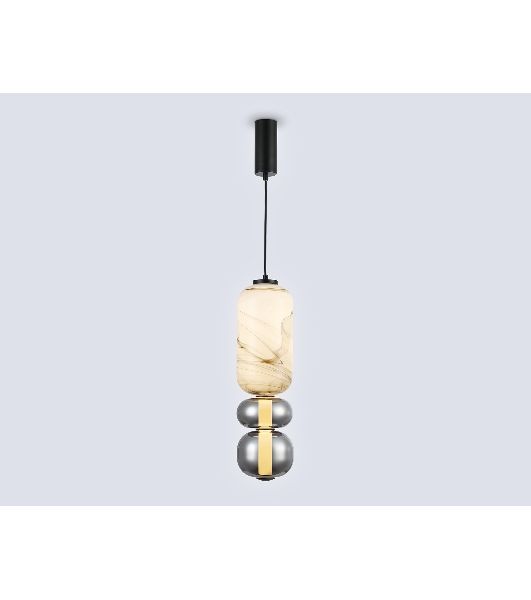 Подвесной светодиодный светильник Ambrella light LH11033 BK/MG/SM черный/мраморно-серый/дымчатый 18W 3000K D150*1900