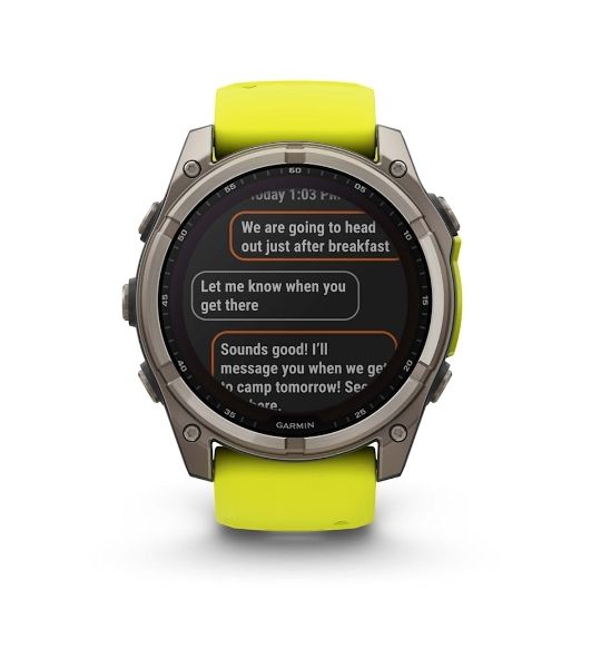 Умные часы Garmin Fenix 8 Solar Sapphire, 1.6" AMOLED, Wi-Fi, Bluetooth, NFC, 100м, серый / желтый