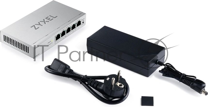 Коммутатор ZYXEL GS1200-5HPV3-EU0101F, 5×1 Гбит/с, 4×PoE+, 68 Вт, управляемый