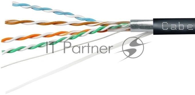 Кабель информационный Cabeus FTP-4P-Cat.5e-SOLID-OUT-LSZH-UV-100 кат.5E F/UTP 4 пары LSZH универсальный 100м черный